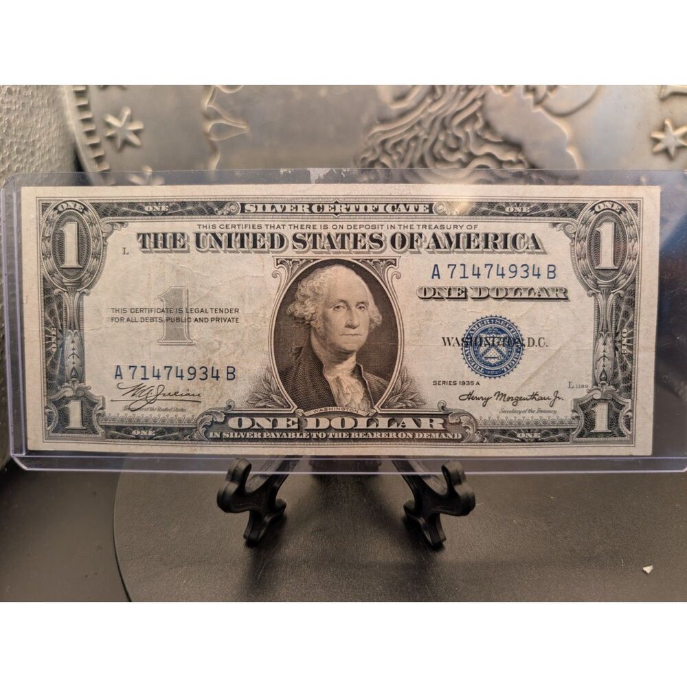 1935‑A $1 Silver Certificate Blue Seal Washington Note